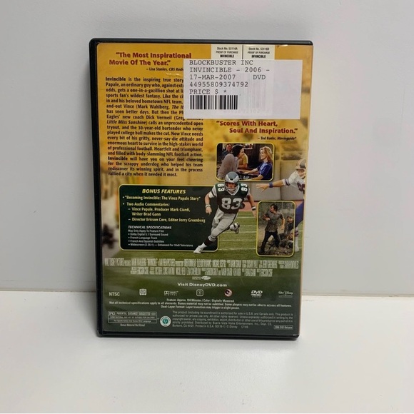 Invincible Walt Disney DVD football by Mark Wahlburg - Picture 3 of 4